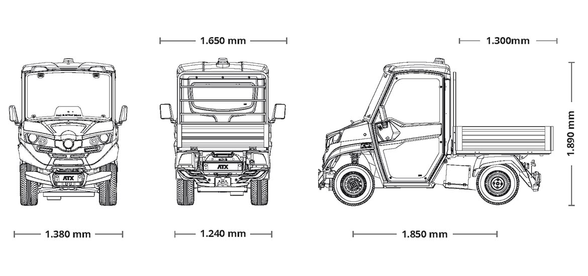 Electric vehicles ATX 310E - dimensioni