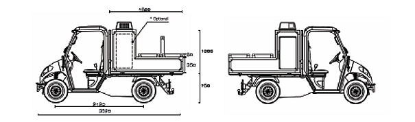 Technical specifications for the Ice cream vending van with 6 tubs